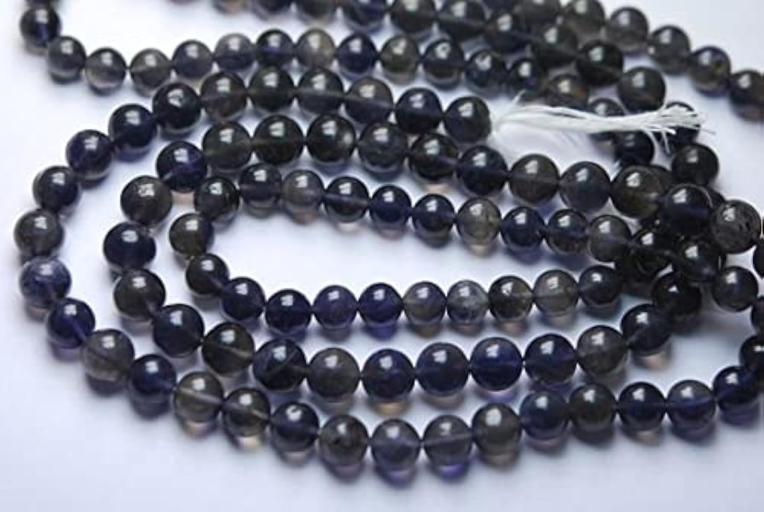 Iolite perles boules lisses de 7-6mm en fil de 12 pouces pour bijoux