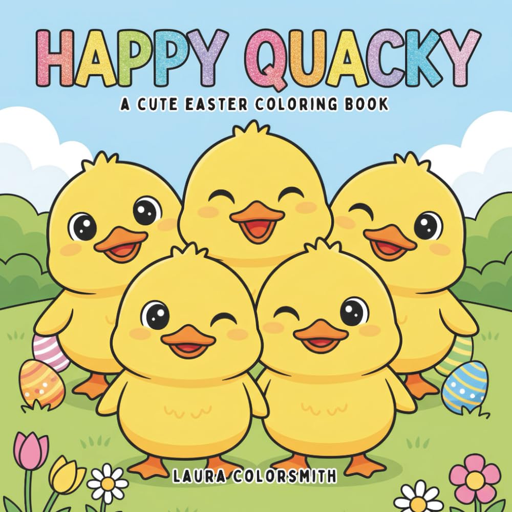 Happy Quacky - A Cute Easter Coloring Book: An Adorable Easter Coloring Book for Children Filled with Cute Ducks (Coloring Book for Easter)