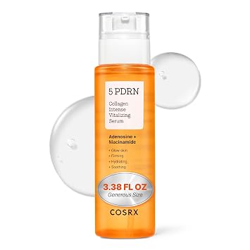 COSRX 5 PDRN Collagen Intense Vitalizing Serum - Korean Serum for Skin Firming & Glowing with Salmon DNA, Centella, Lactobacillus PDRN & Collagen, Korean Skin Care 3.38 fl.oz.