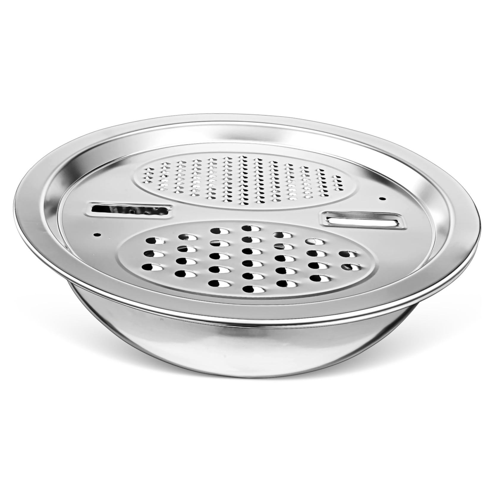 Colador para pasta y verduras con rallador integrado de acero inoxidable duradero