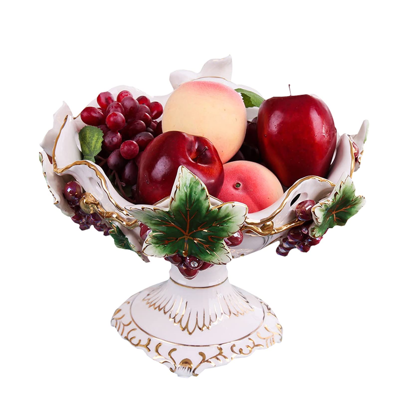 Miska na owoce, Porcelanowy styl dworski cukierki orzechy talerz dekoracja winogron taca, wysokiej klasy przekąski kompot jagoda kosz na owoce(Lime)