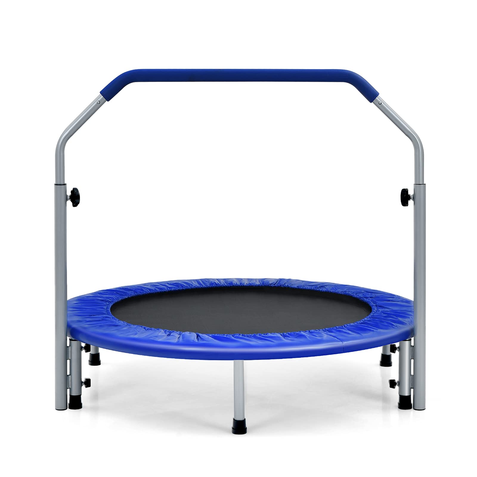 LIFEZEAL Trampolín Plegable, Mini reboteador con barandilla Ajustable, Mini trampolín de Fitness Interior para Adultos, niños, Ø 101 cm, Carga máx. 150 kg