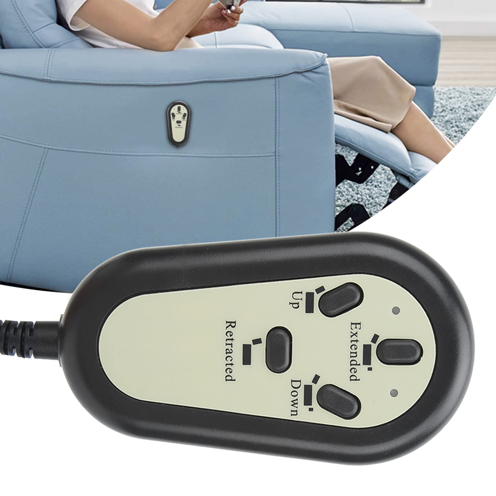 QANYEGN Electric Sofa Controller, 4 Button Remote Hand Control, Electric Sofa Remote Hand Control for Dual Motor Recliner(Straight)