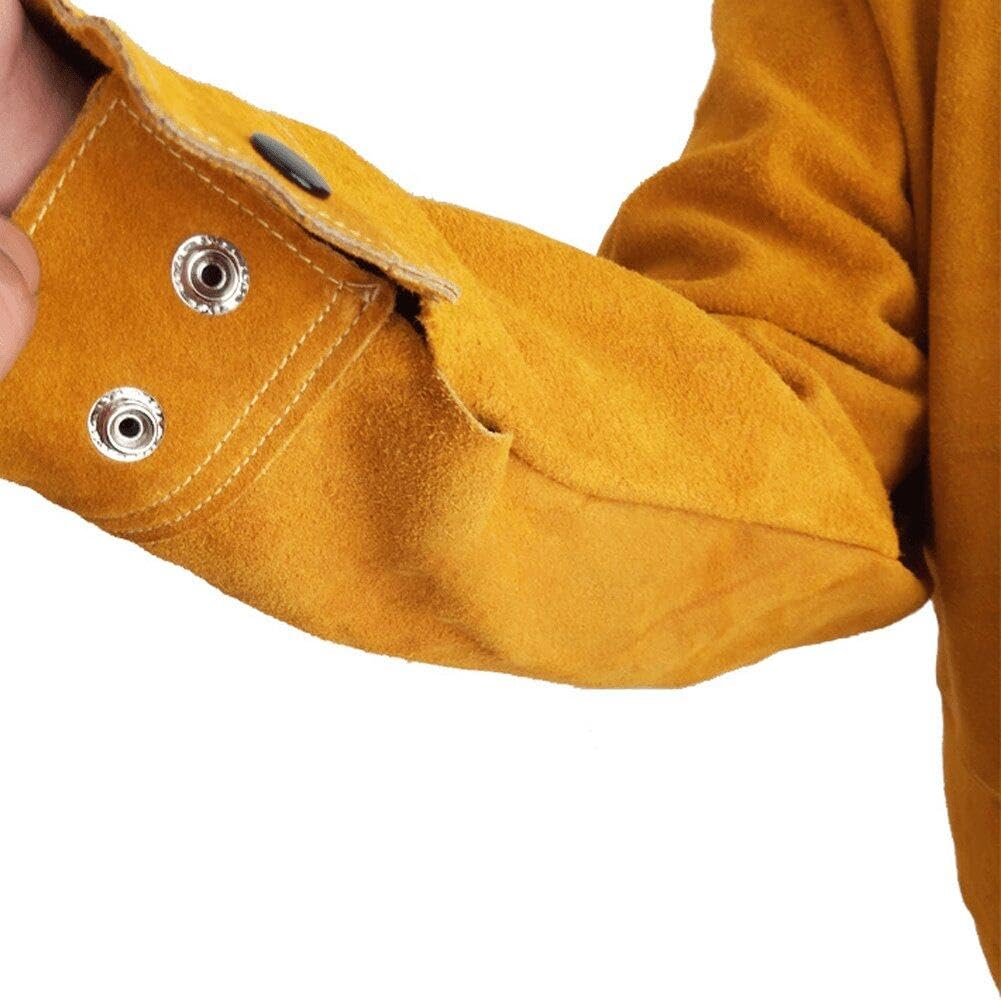 Tablier De Soudage En Cuir Avec Manche, Veste De Soudage Robuste, Manteau De Soudure Résistante À Chaleur À Flamme Pour Les Femmes