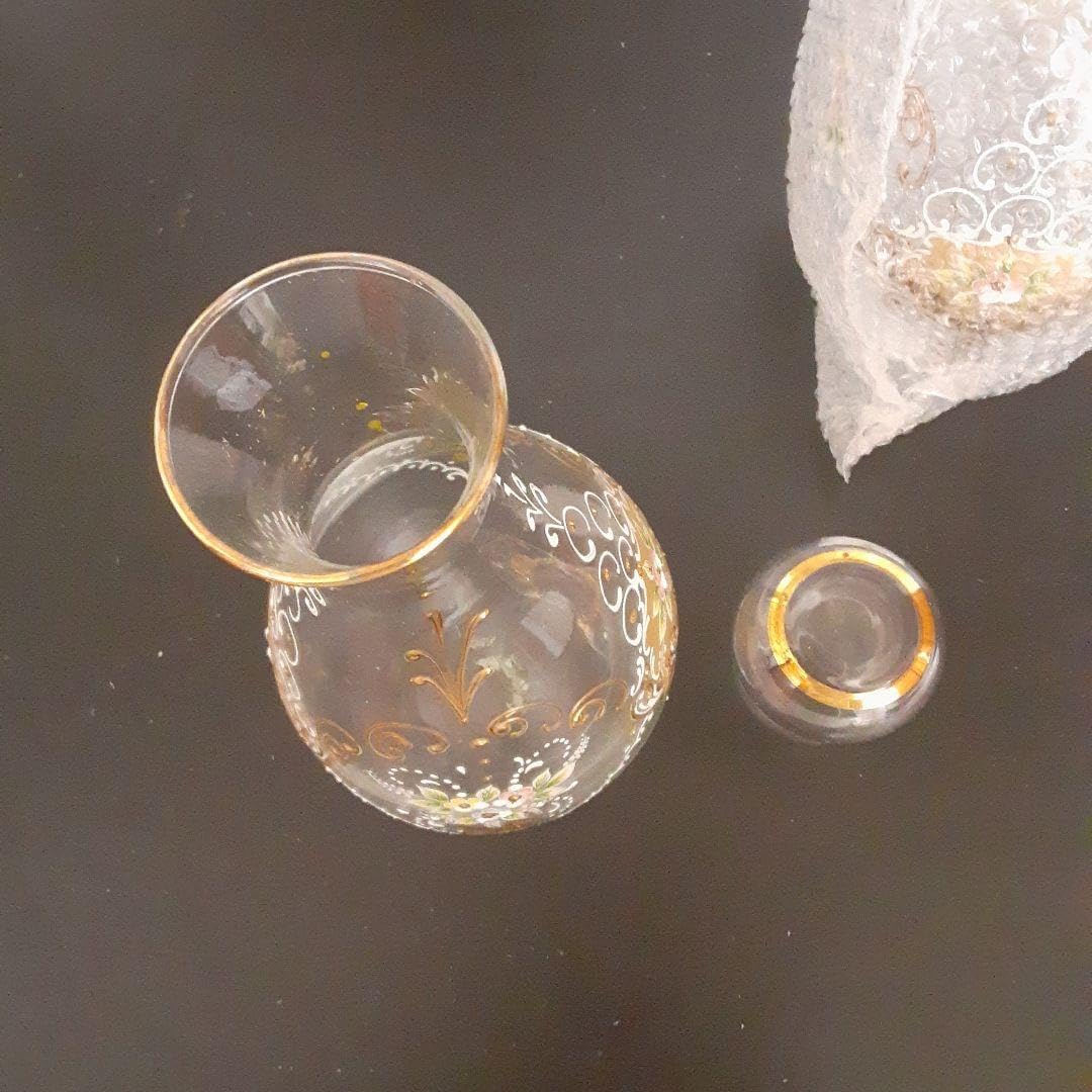 金色花柄ガラスデキャンタ＆グラスセット ベネチアングラス ベネチアン