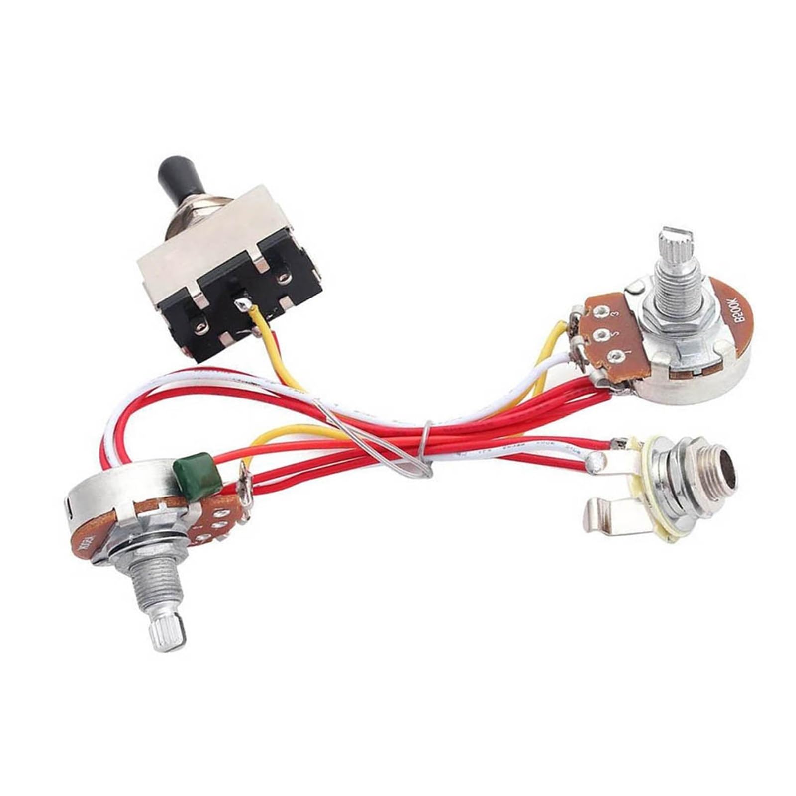 Arnés De Cableado Guitarra Potenciómetro De Botón De 500 K Para Guitarra