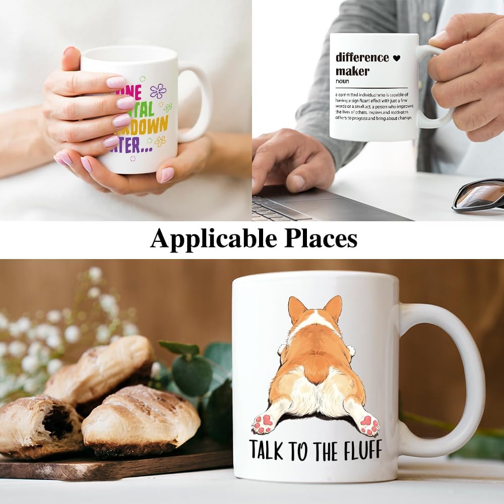 XQLZY Talk To The Fluff Coffee Mug, Funny Dog Lover Cup, Cute Corgi Butt Mug Gifts for Men Woman Mom Aunt Grandmother Friend, Corgi Lover Gifts for Woman Dad Mom Owner Pet Lover Sister BFF - Image 5