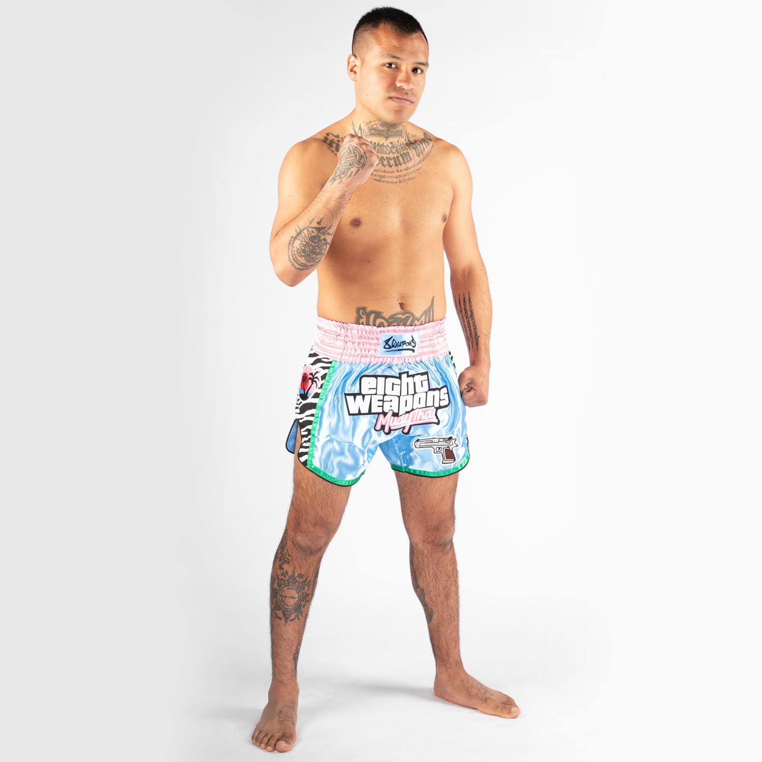 8 Weapons Pantalones cortos de Muay Thai de Miami