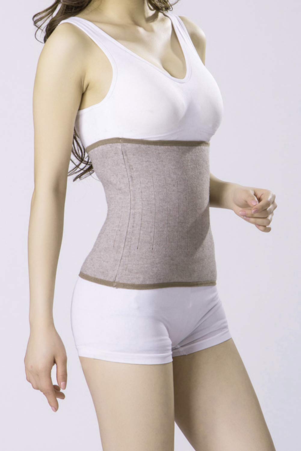 Cintura Termica In Cashmere - Scalda Vita E Stomaco, Elastica E Morbida - Per Freddo E Sport - Taglia L, Grigio - Foto 3