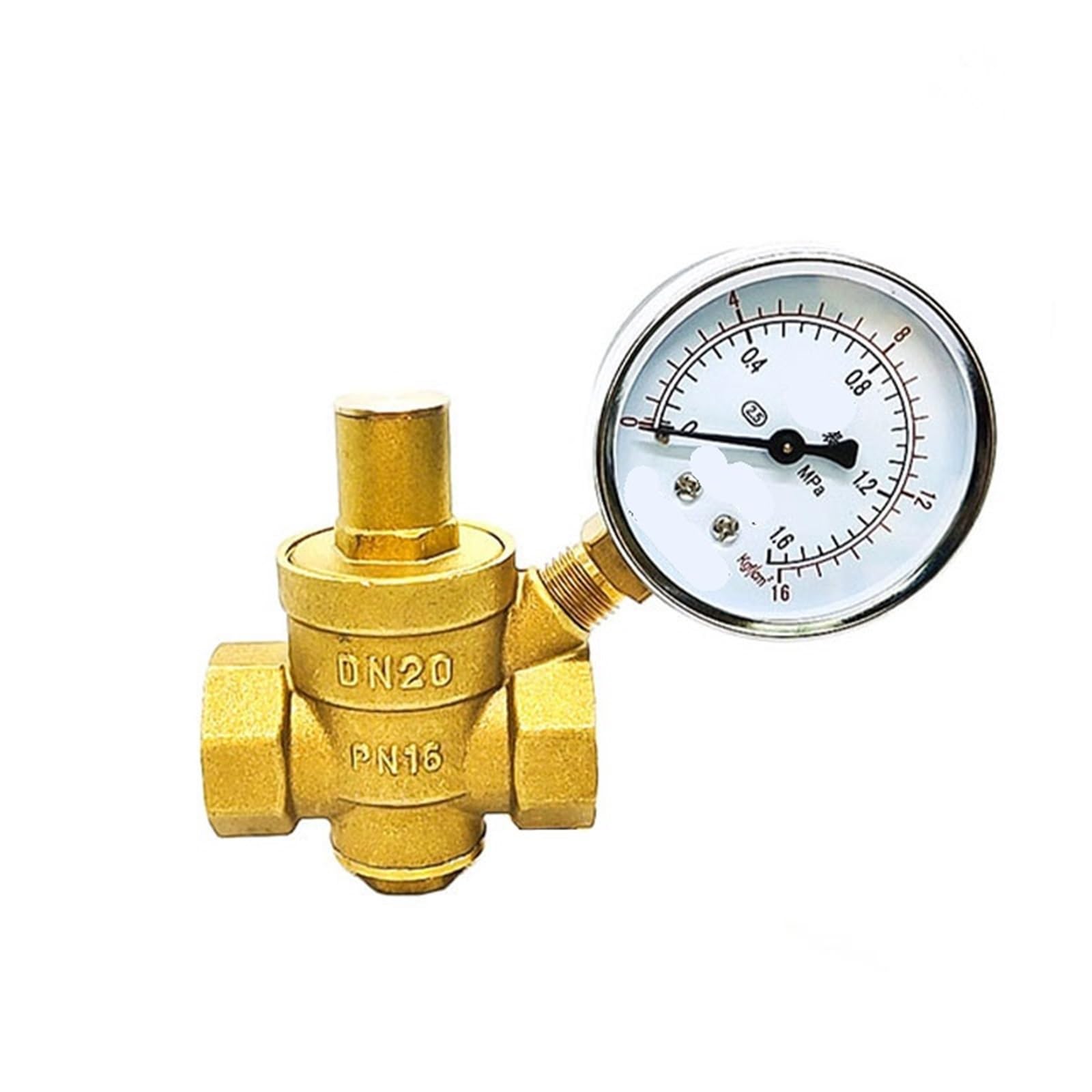 Válvula reductora de presión, Válvula reductora de presión agua, ajustable, latón, rosca hembra con manómetro, varios tamaños(Valve Without Gauge,1-1/4")