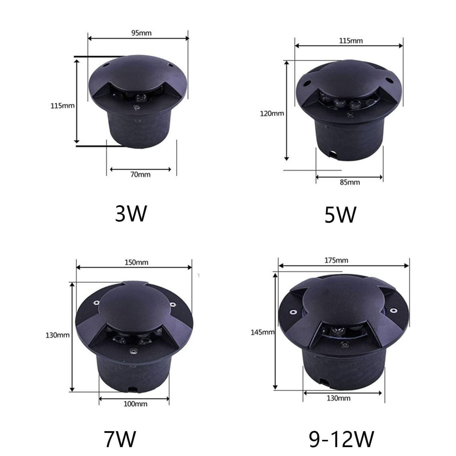 Krajobrazowa lampa LED niskiego napięcia, 24 V, wbudowana, wodoszczelna, IP65, 6 W, czerwona, do podjazdów zewnętrznych (garaż, taras, ogród), podwójne oświetlenie boczne