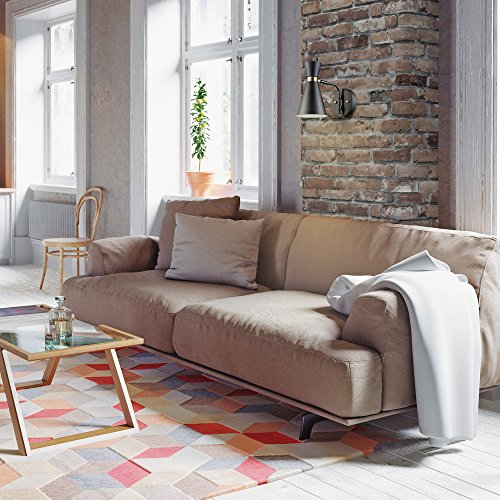 Globe Electric 65855 Belmont 1-Light Wall Sconce, Satin Black, Gold Accents #TOP4