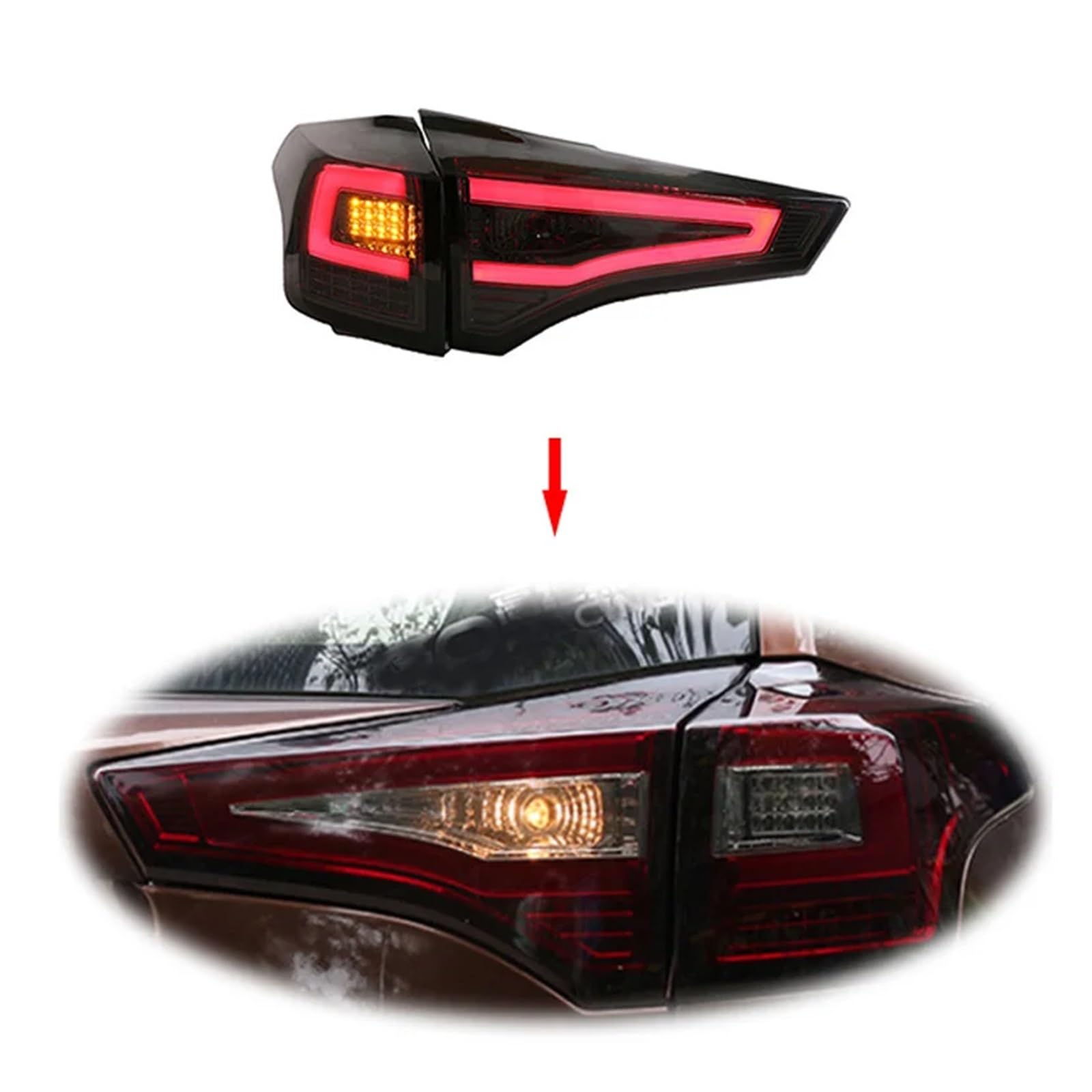2PCS LED Rear Tail Lights Compatible with Toyota RAV4 RAV 4 2013 2014 2015 Car Brake Reverse Taillight — view 5