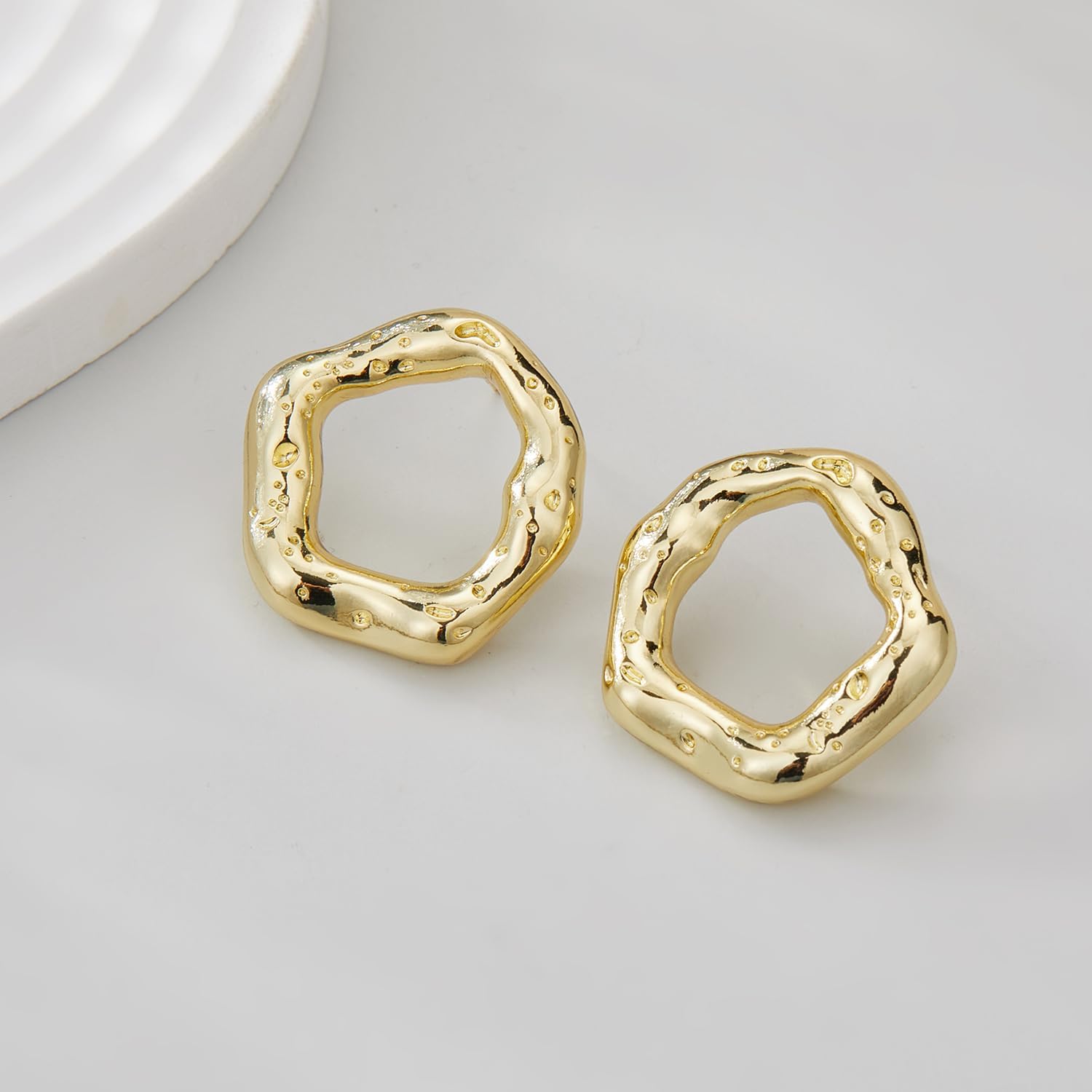 Geometric Earrings for Women, Chunky Dangle Earrings Trendy Vintage Statement Earrings Dupes Jewelry for Her - Image 5