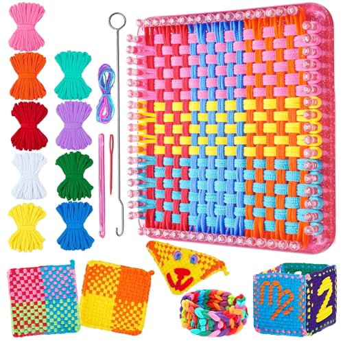 REENLIV Upgraded Weaving Loom Kit Toys for Kids & Adults DIY Arts & Crafts Easy Potholder Loom Knitting Activity for Beginners Ideal Gifts for Girls Ages 5 6 7 8-12 13 Years Old 252 Craft Loops