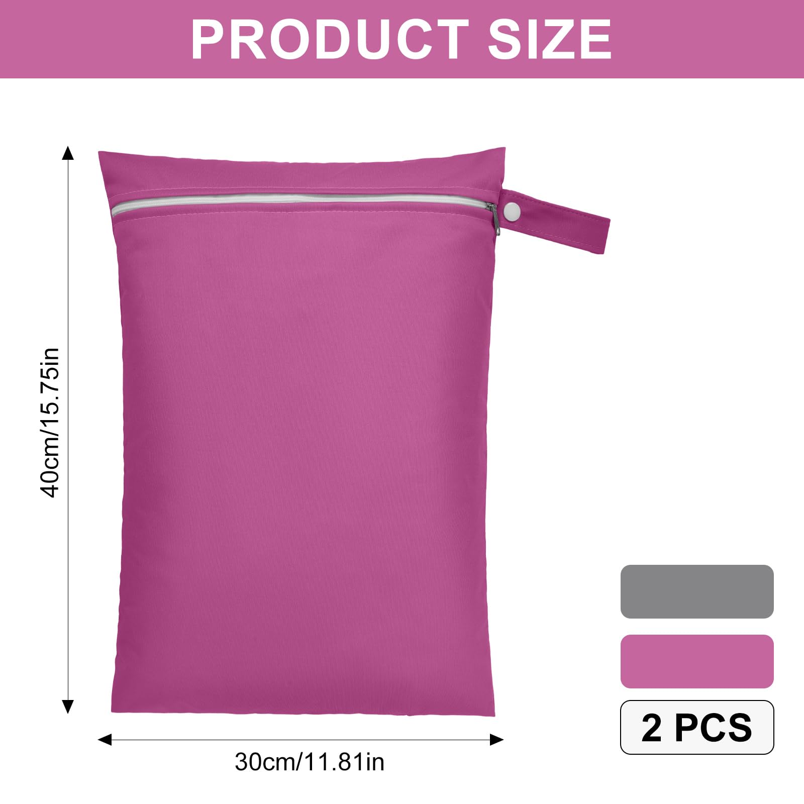 ADUDVLO 2-Pack Waterproof Wet Bags for Swimming, Grey+pink - Image 3