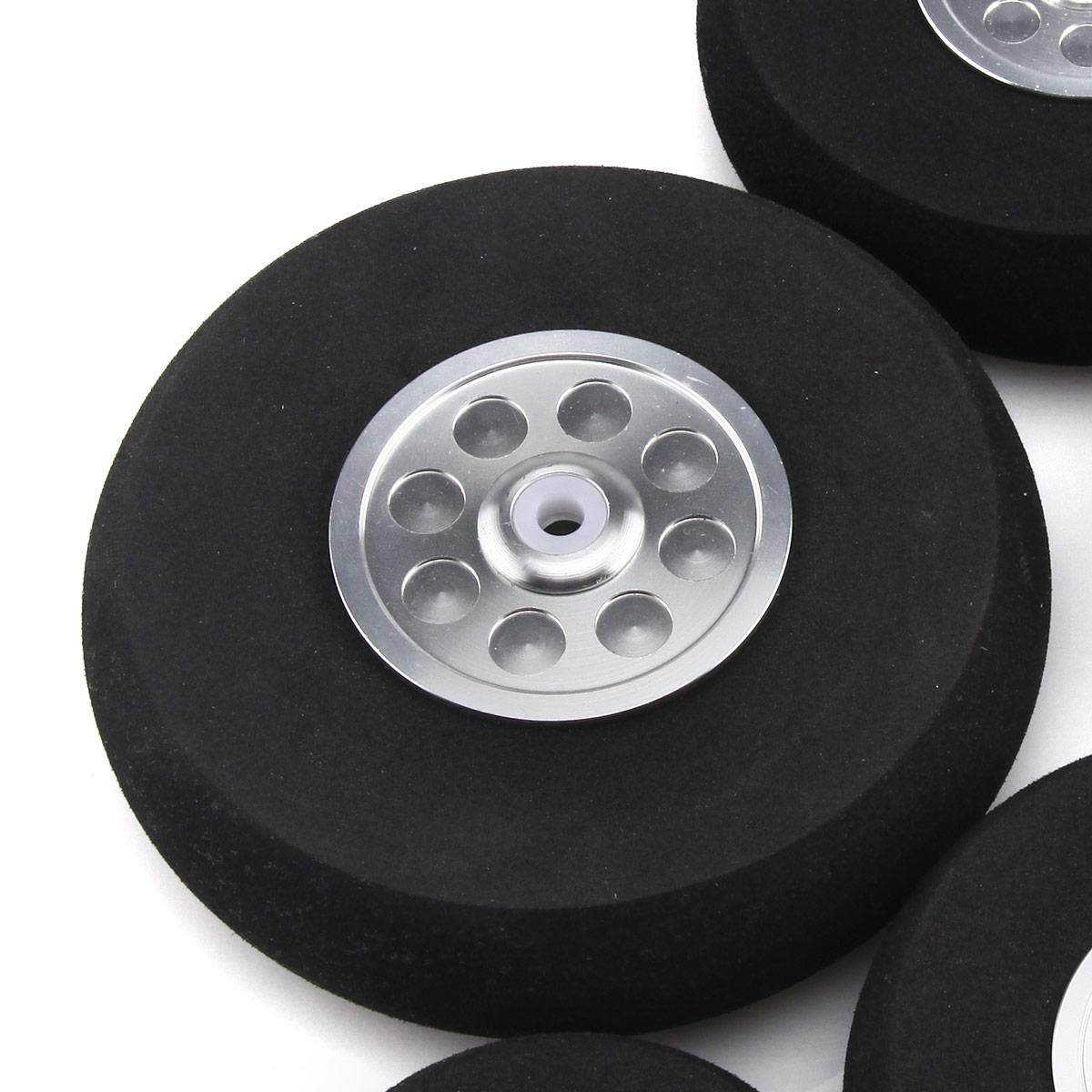 XYWHPGV 2 Pneus Avion RC 3.5'' En Éponge PU - Roues 88mm Avec Moyeux Plastique Pour Modèles DIY