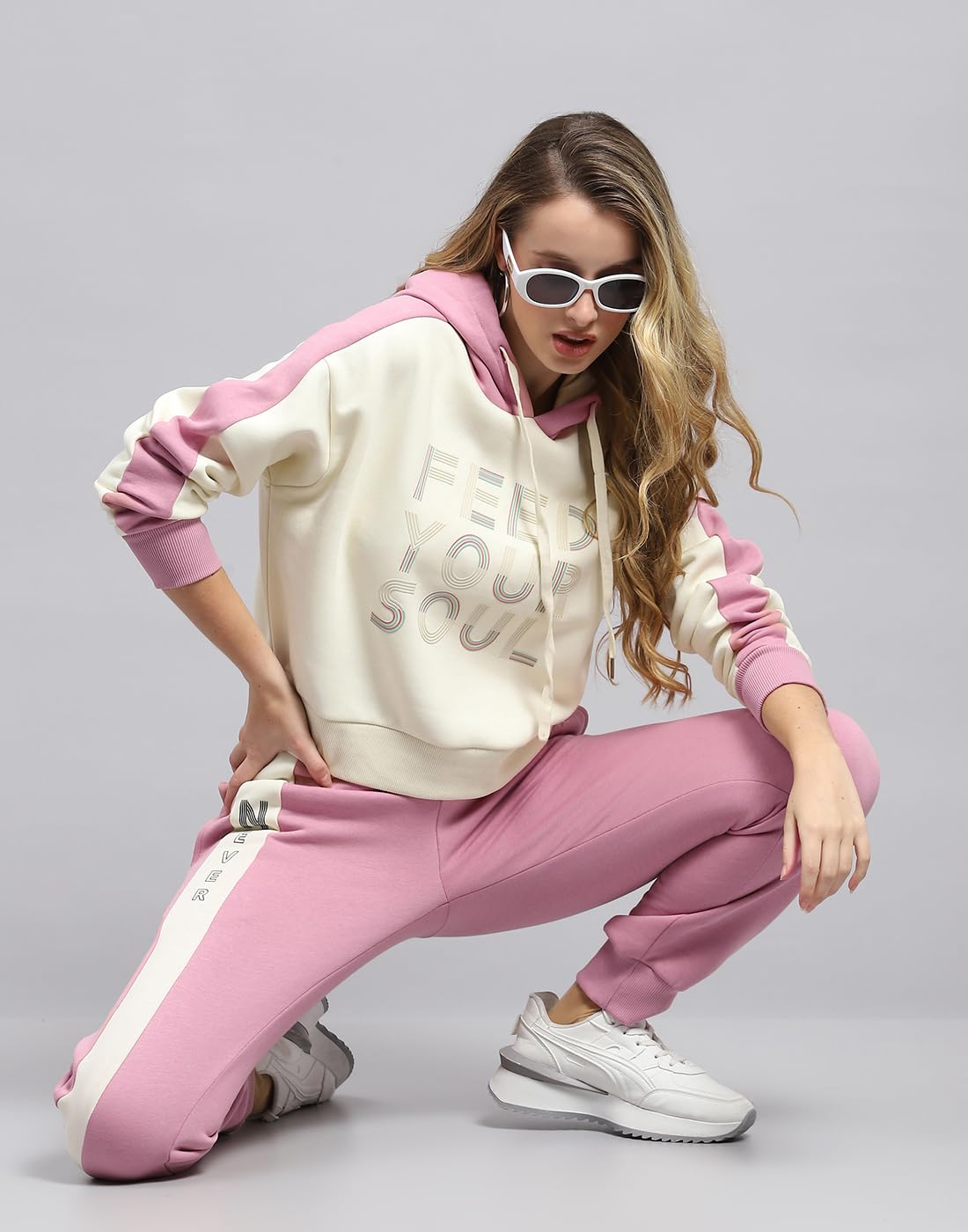 Monte Carlo Womens Printed Pink Hooded Neck Full Sleeve Tracksuit (224067749-1-44) 3