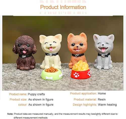 Miniatura 3 de Juego de 6 figuras de perro pintadas a mano, esculturas en miniatura para decoración de pasteles, decoración del hogar y coleccionables para adultos