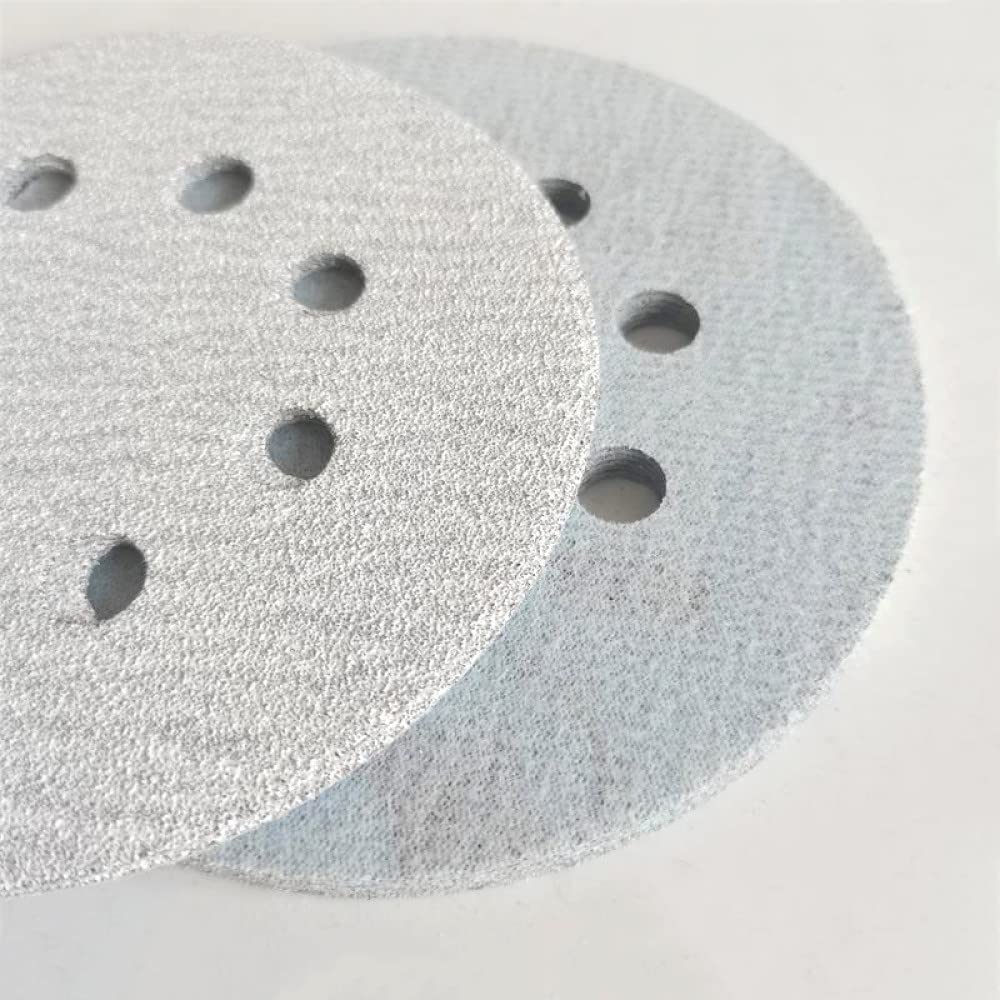 100 Uds. Discos de lijado de gancho de 125mm y 5 pulgadas, juego de almohadillas de papel de lija de 8 orificios, lijadora de grano 80-320, herramientas de pulido abrasivo, grano 120, 100 Uds.