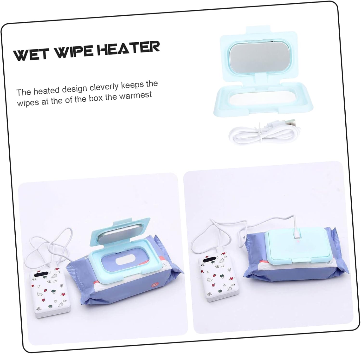 Portable Baby Wet Wipe Warmer Compact Tissue Heater for Car and Home Adjustable Temperature Baby Supplies Design for Convenient Use