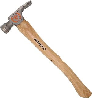 14oz Titanium Hammer - Smooth Face Framing Hammer with 38mm Diameter Pole & Curved 17" Hickory Handle for Framing, Roofing, Carpentry & Construction - Magnetic Nail Starter