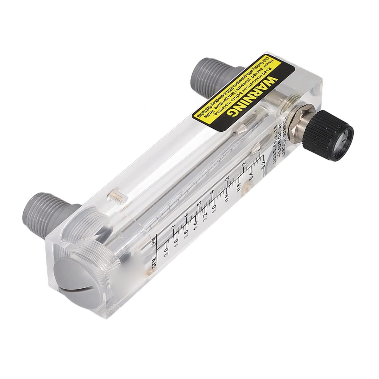 Water Meter 1/2in, Panel Type 0.2?2GPM Acrylic Liquid Flowmeter 1 2in Male Thread and 4in Female Flowmeters Tester for Measuring Control Mount PVC Pipe