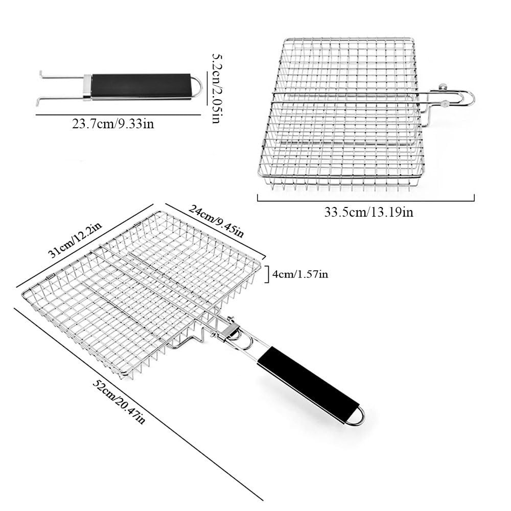 BBQ Grilling Basket, Portable Folding Barbecue Basket - Image 2