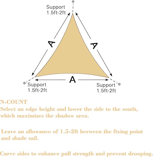 Miniatura 5 de SHADEWIZ Toldo triangular de 32 x 32 x 32 pies, color rojo, para patio, césped, jardín, actividades al aire libre, malla con bloqueo UV, podemos