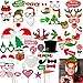 Produktbild 60 Stücke Weihnachtsfeier Fotorequisiten, Weihnachten Foto Booth Props Kit Frohe Weihnachten Party Dekoration, Brillen Weihnachten, Xmas Party Photo Supplies