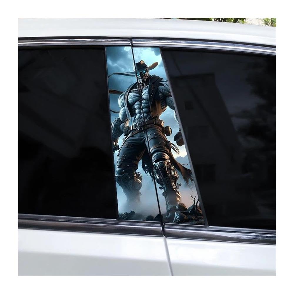 Body Parts 1pair Car Door Pillar Decals Skull Car B-Pillar Stickers DIY(C)