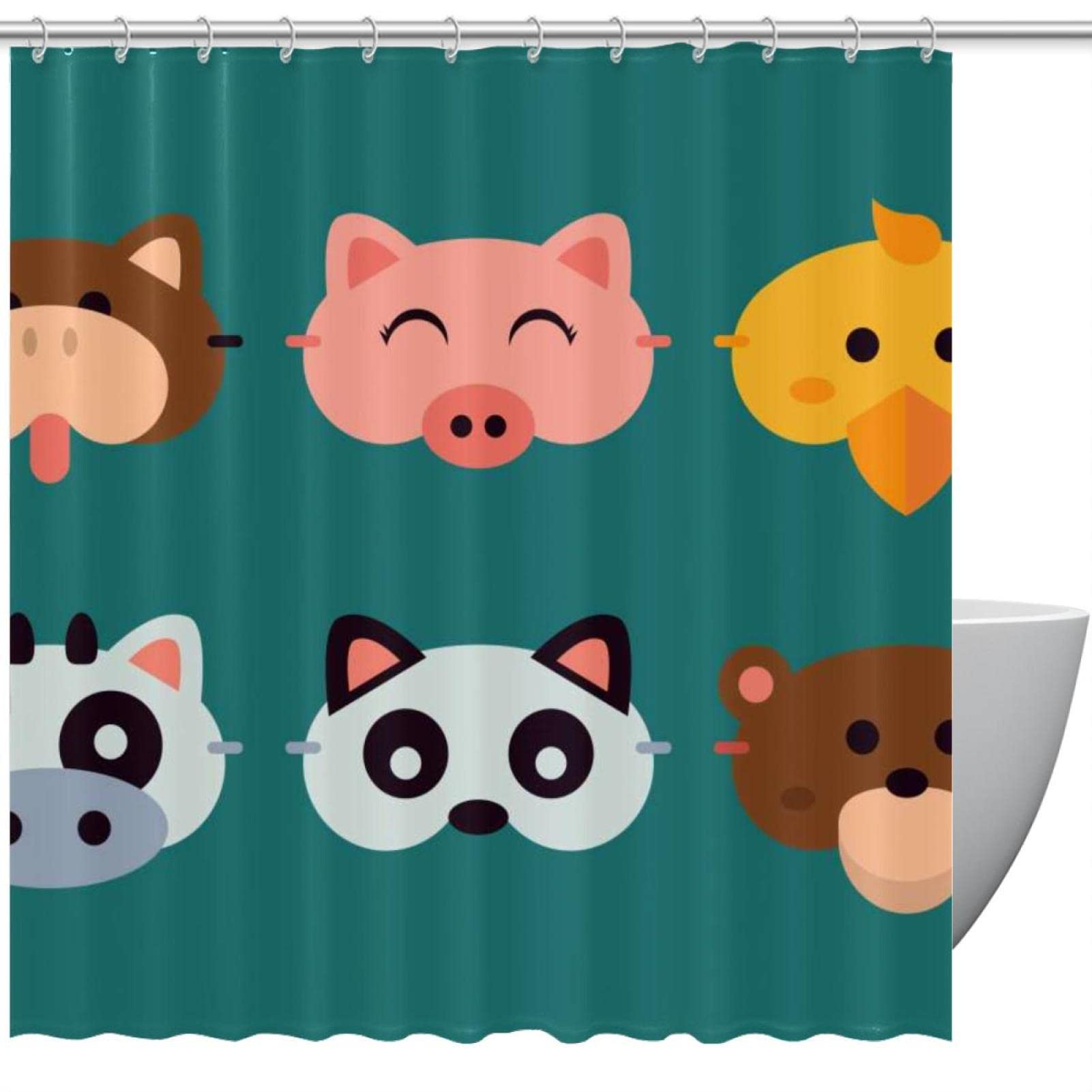 Rideau de douche animaux pour créer une ambiance ludique et moderne
