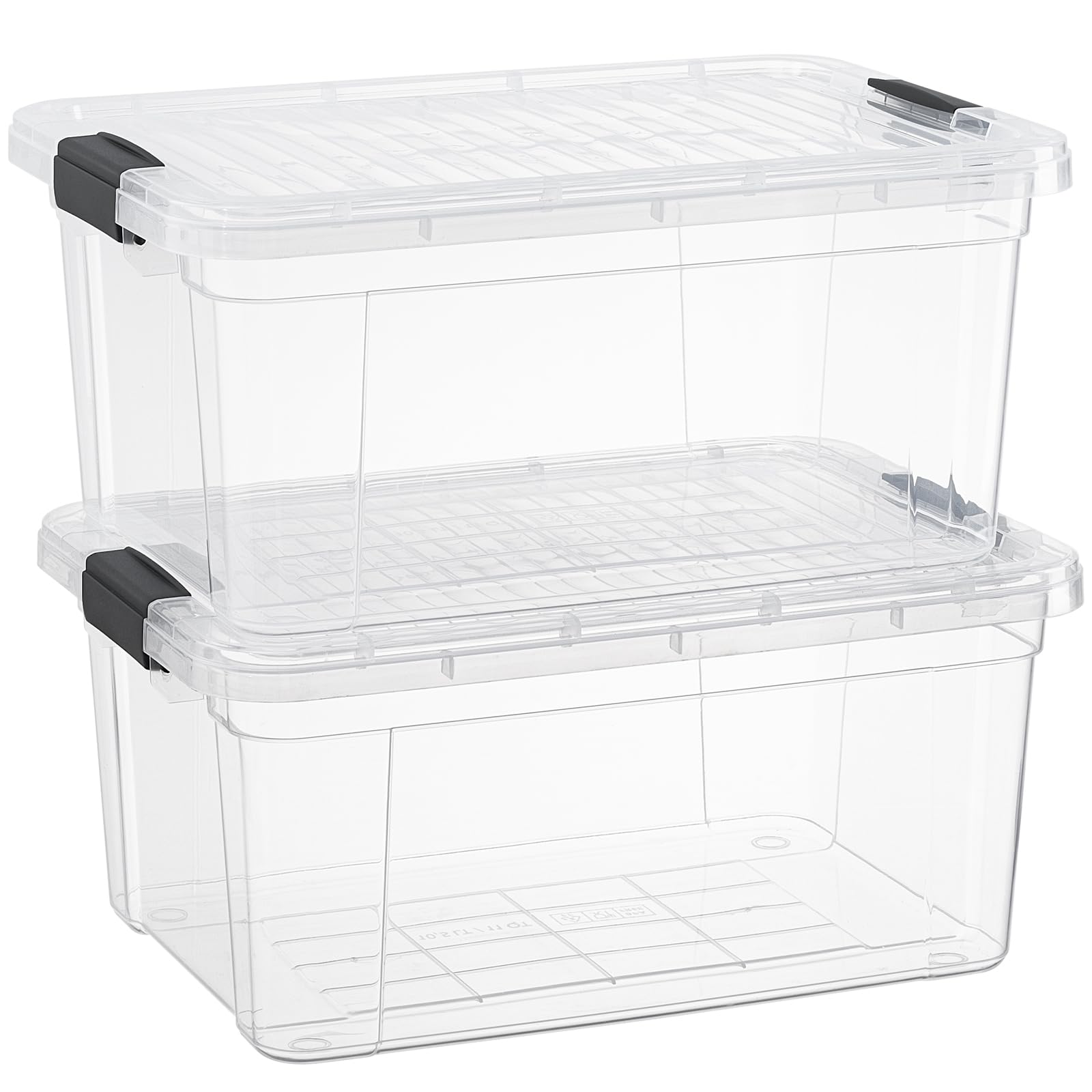 Superio 11 Quart Clear Plastic Storage Boxes with Lids, Stackable Organizer Containers, BPA-Free Storage Bins for Home, Office, School &amp; Dorm, 2 Pack