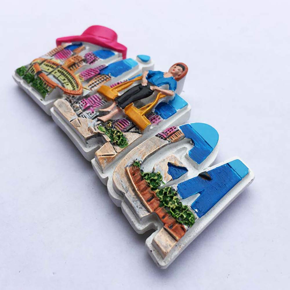 Magnete Frigorifero 3D Malaga Spagna, Souvenir Turistico In Resina Fatta A Mano, Dimensioni 9,5x5 Cm, Adesivo Magnetico Per Decorazione Casa E Cucina, Regalo Di Viaggio Originale