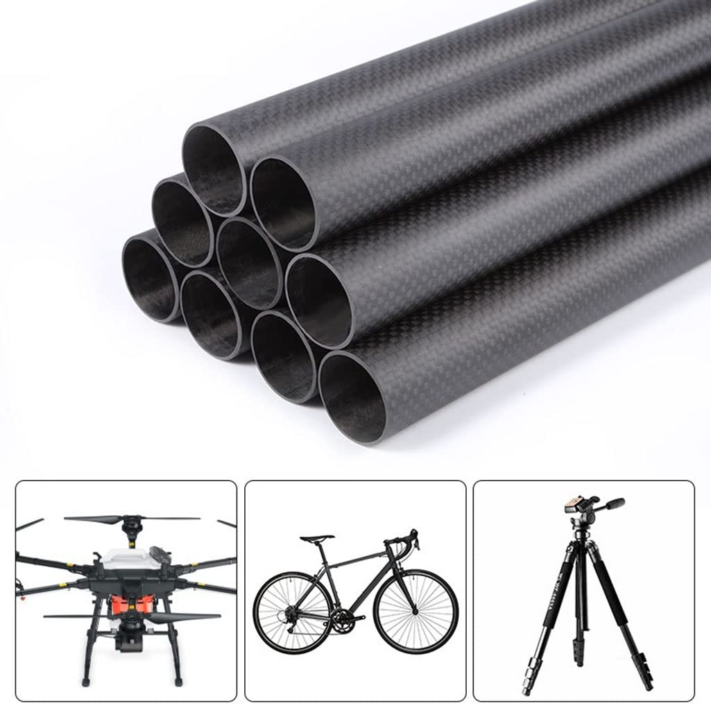 2Pcs 3k carbon fiber Twill Matte Pipe，OD 5mm-30mm ID 3mm-28mm Length 500mm Carbon Fiber Tube For R/C Modeling (Color : 30x28mm)