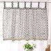 Qucover Cortina Corta para Ventana,Cortinas Opacas de Lino y Algodón,Medias Cortinas con Trabillas,para Balcon,Cocina,Cafetería,Restaurante（140cm Anchura*70cm Alto）