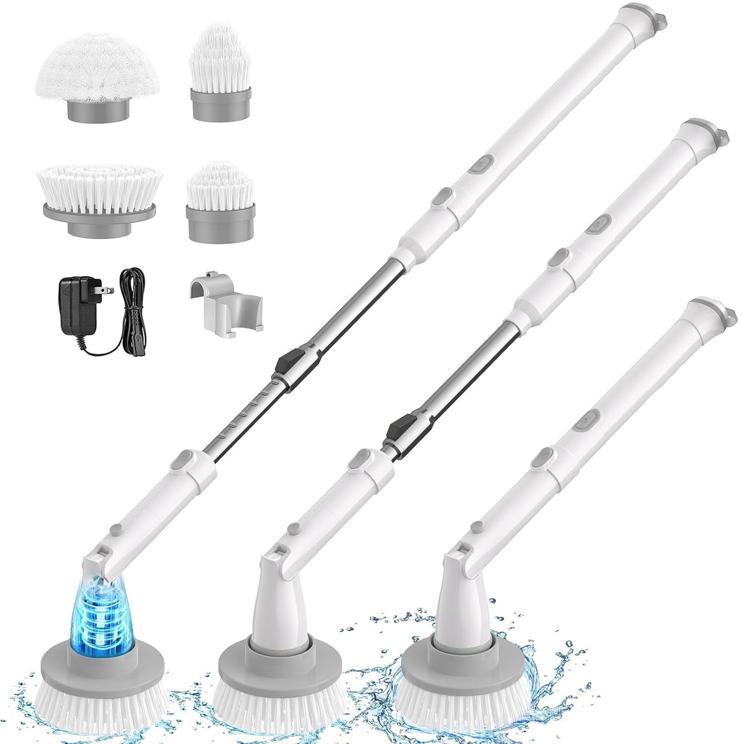 KAIRAV ENTERPRISE Electric Spin Scrubber,Cordless Cleaning Brush With 2 Speeds,Adjustable Extension Arm,4 Replaceable Brush Heads,Power Shower Scrubber Cleaning Brushes For Bathroom,Tub,Tile (Multi) (B0D2LHT3CQ) Amazon Price History, Amazon Price Tracker