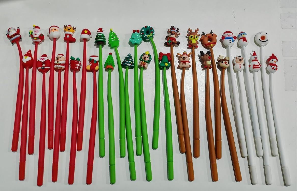 Yoosso 30 Pack Cartoon Wobble Gel Pens, Christmas Party Bag Fillers