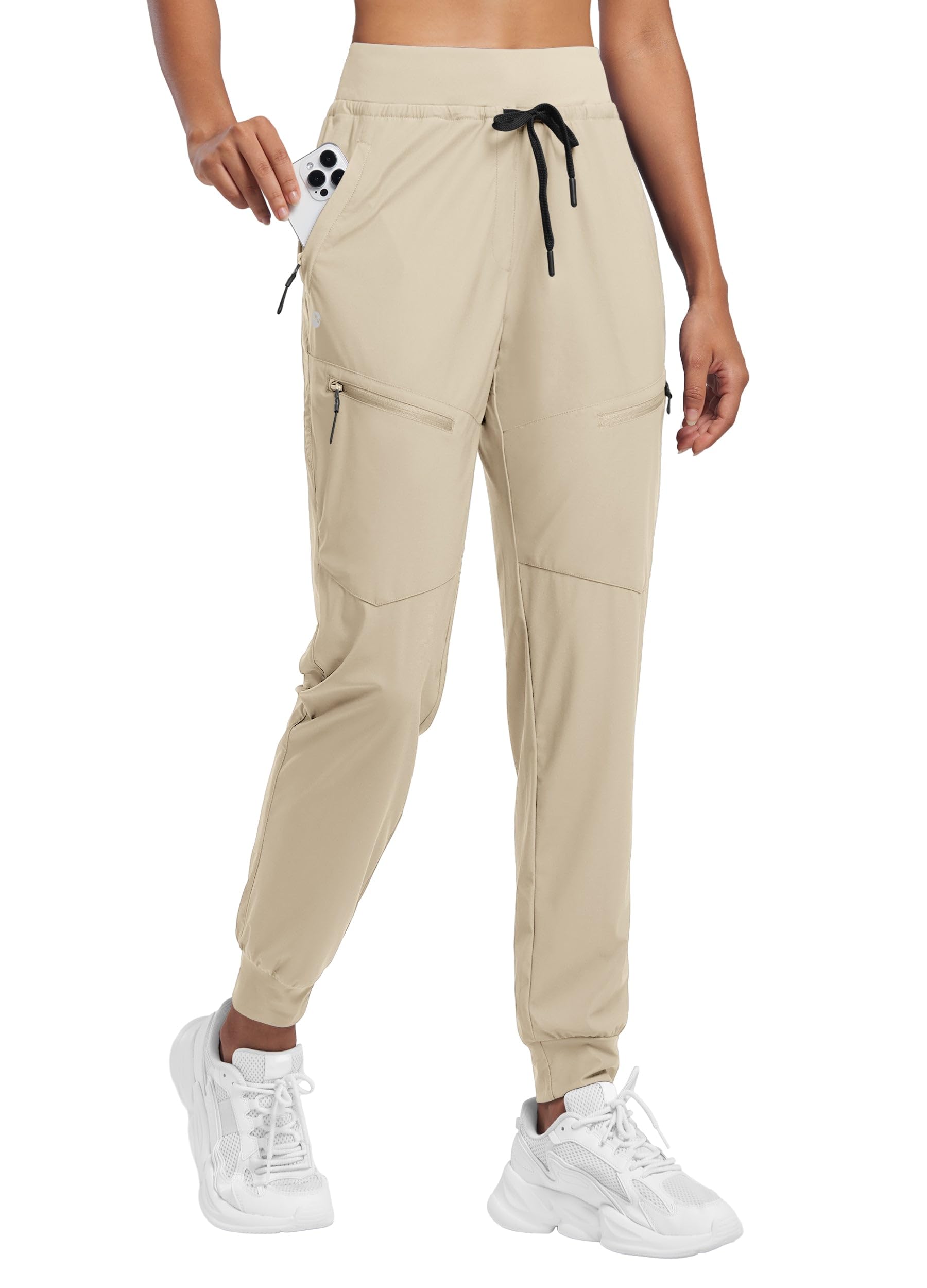 Willit Women's Joggers Lightweight Hiking Pants Quick Dry Travel Athletic Track Pants Zipper Pockets UPF 50+
