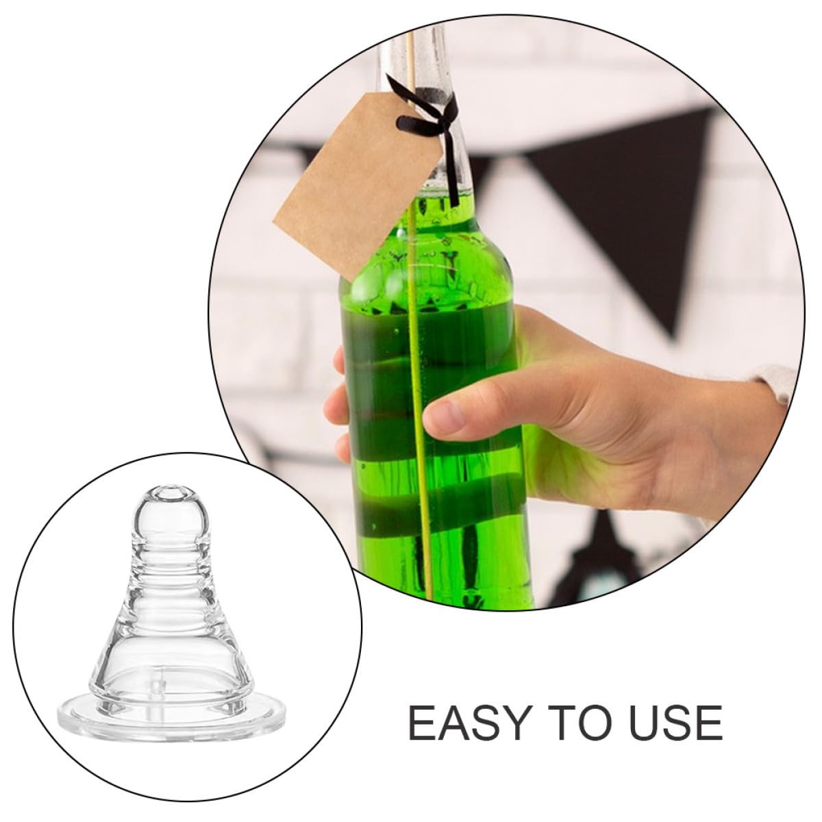 10pcs Drinking Pacifier Props Drinks Beer Bottle Drinking Accessories Drink Nipples for Parties Water Bottle Nipples Juice Drinker Cap Transparent image 3