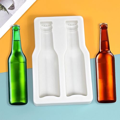 Miniatura 5 de Molde de silicona para botella de cerveza, molde de fondant de chocolate, herramienta para hornear decoración de tartas, molde de adornos de resina