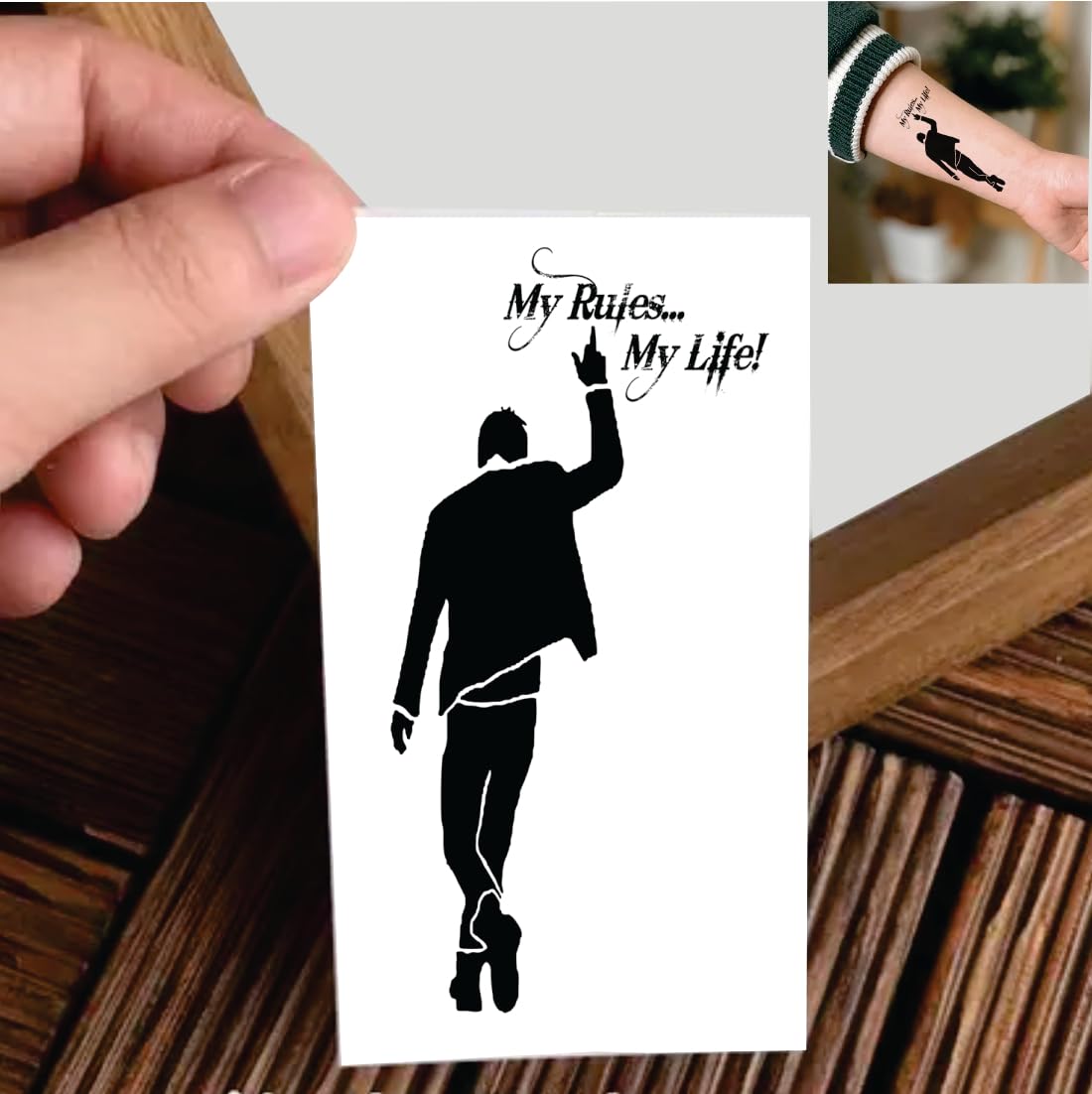 VANVATI My Rules My Life Temporary Tattoo Sticker For Male And Female Tattoo Sticker