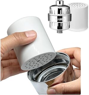 COLSEN Shower head Filter – Universal Bath Water softener for tub + 1 filter cartridge 15 stage filtration system handheld purifier for hard water, removes fluoride, vitamin c improves nails & hair