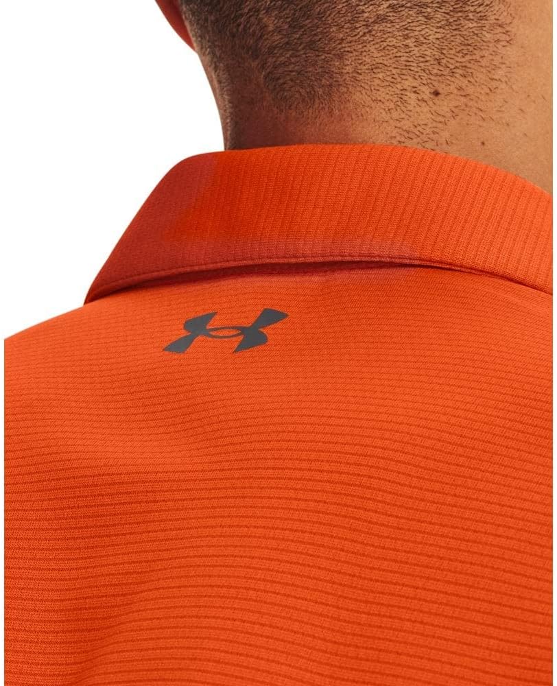 Under Armour Men's Tech Golf Polo Small Orange/ Graphite/ Graphite