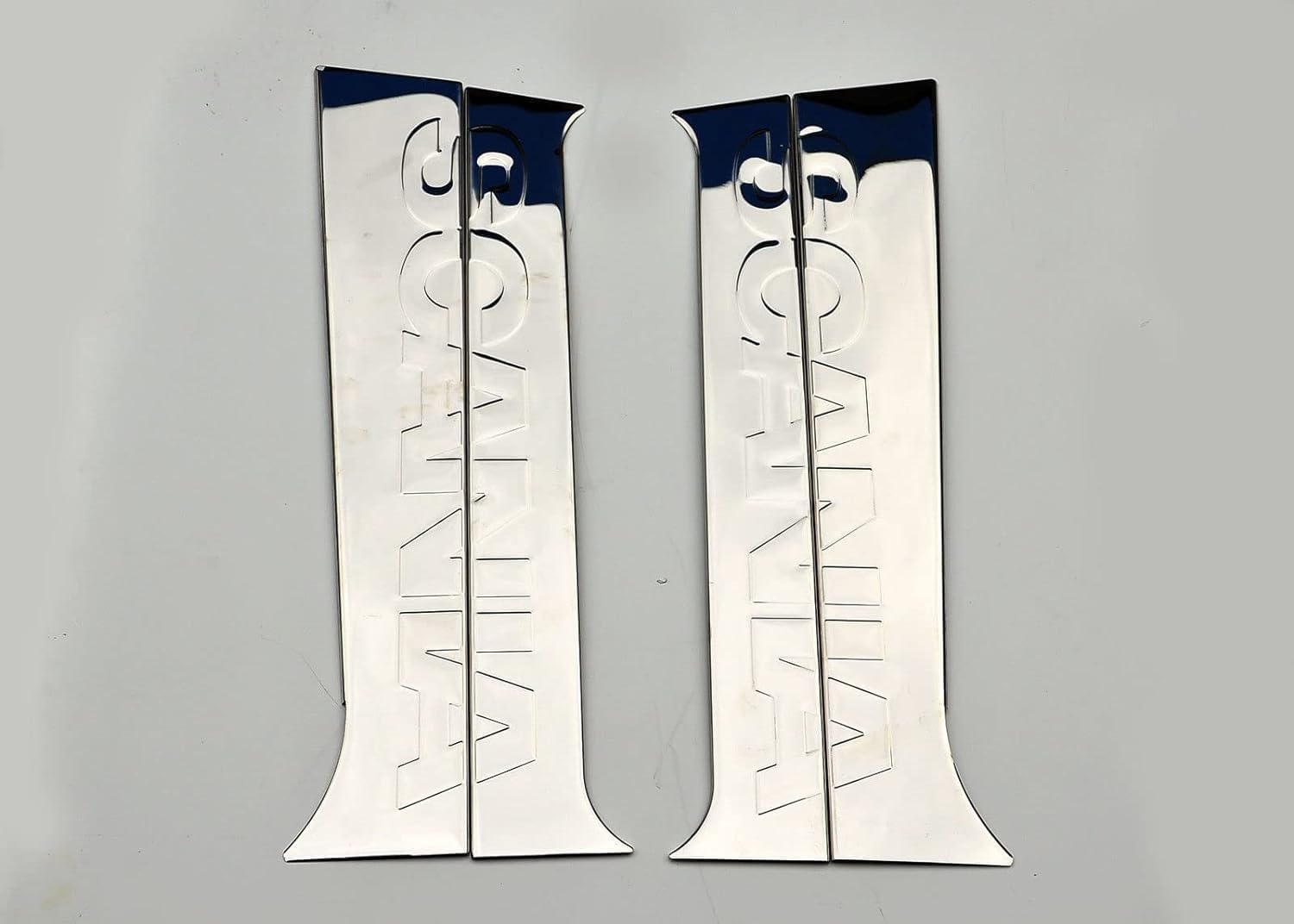 Fit Scania P R G Series Streamline Chrome Door Pillar Trim 2 Door 4 Pieces Stainless Steel