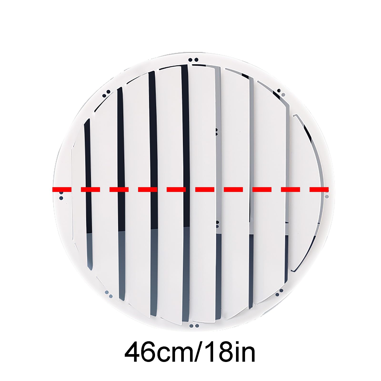 Cubierta para Unidad de Aire Acondicionado Exterior Deflector Redondo para Aire Acondicionado Que Evita el Viento Directo Deflector de Persiana con Bridas y Guantes(46cm/18in)