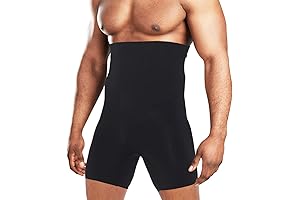Quafort Tummy Control Shapewear for Men: High Waist Slimming Shorts with Seamless Body Compression