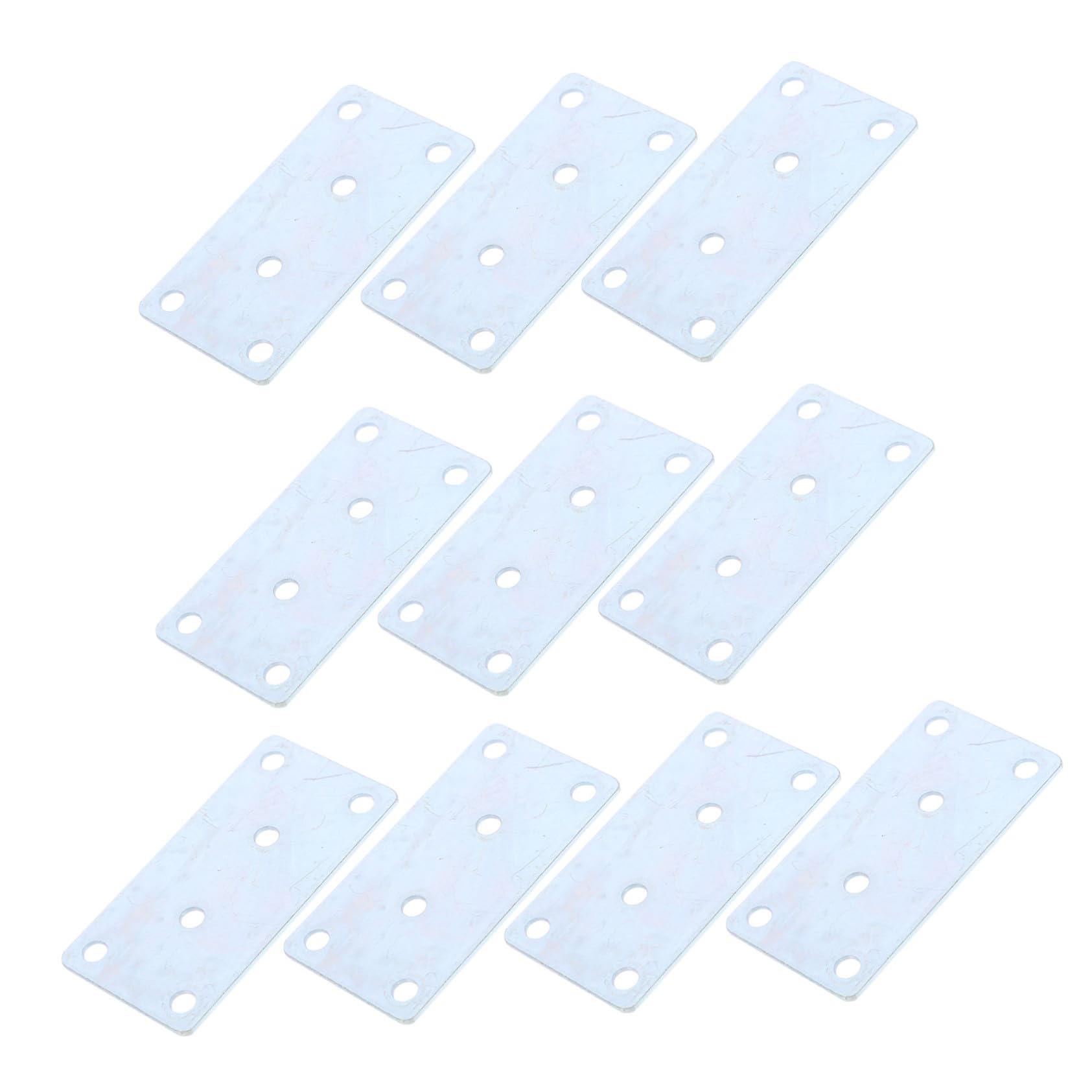 IWOWHERO Straight Corner Brace 10pcs Flat Metal Connector Mending Plate for Kitchen Cabinets Wood Furniture Connectors