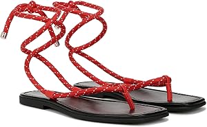 Rope Flat Sandals for Women Strappy Open Toe Thong Sandals Summer Slingback Slip On Slide Sandals with Adjustable Strap