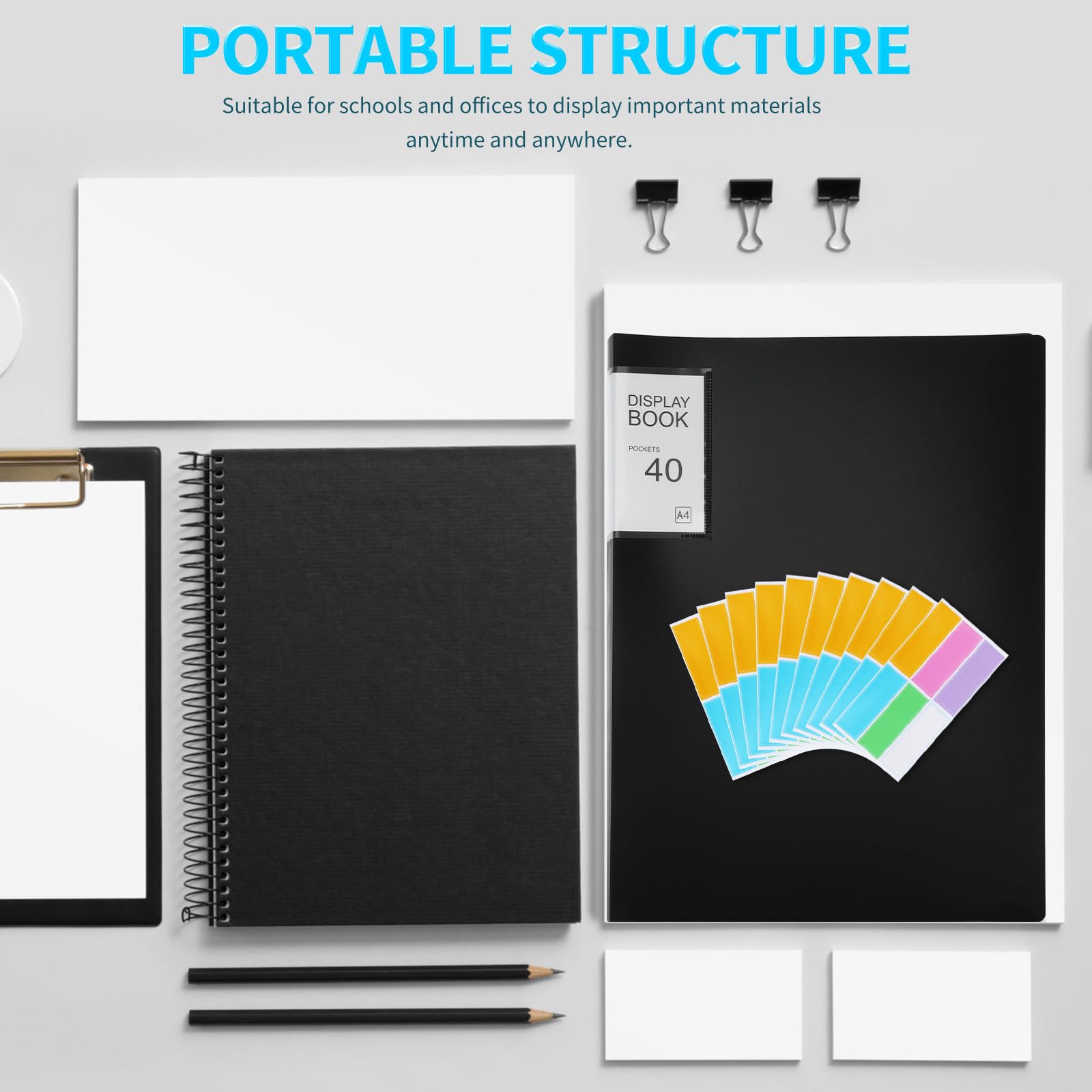Tofficu 5piezas Carpeta con Fundas Transparentes de Plástico Organizador de Papeleo para Documentos Bolsillo de Carpeta para Material de Oficina de Arte